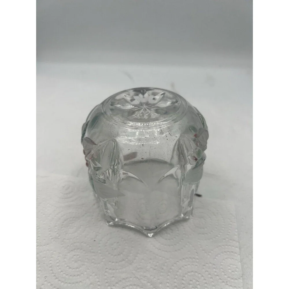 Mikasa Celebrations Holiday Bloom Votive Candle Holder Poinsettia Crystal Glass